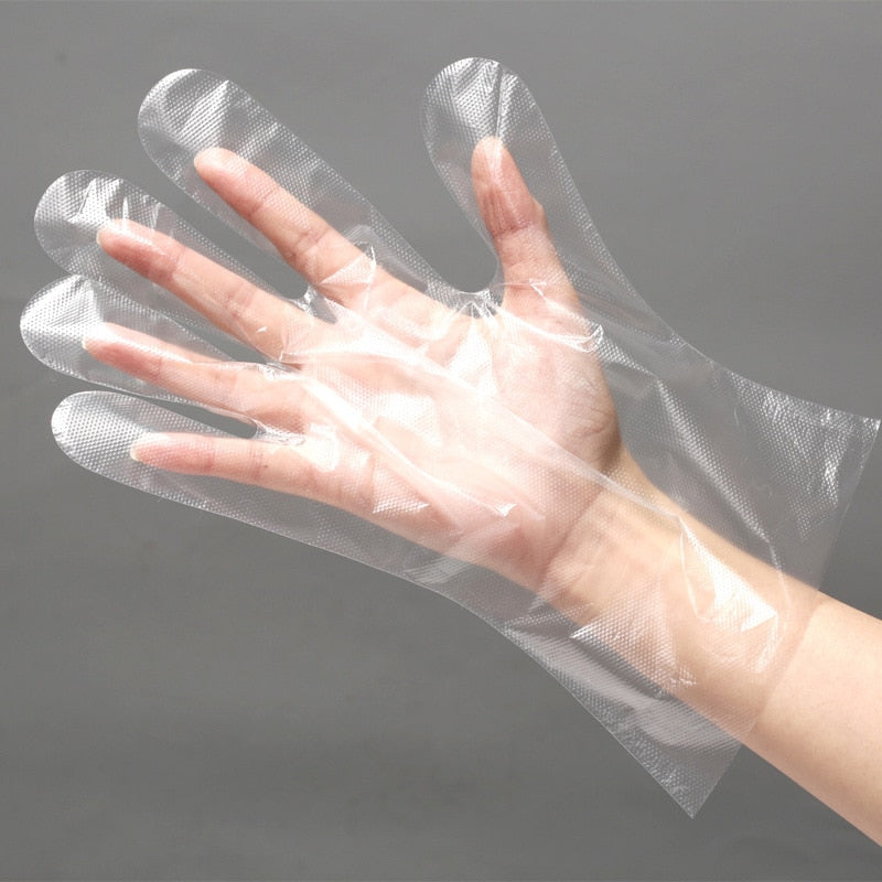 Clear Comfort: 50 Pairs of One-off Plastic Gloves for Safe and Hygienic Food Handling