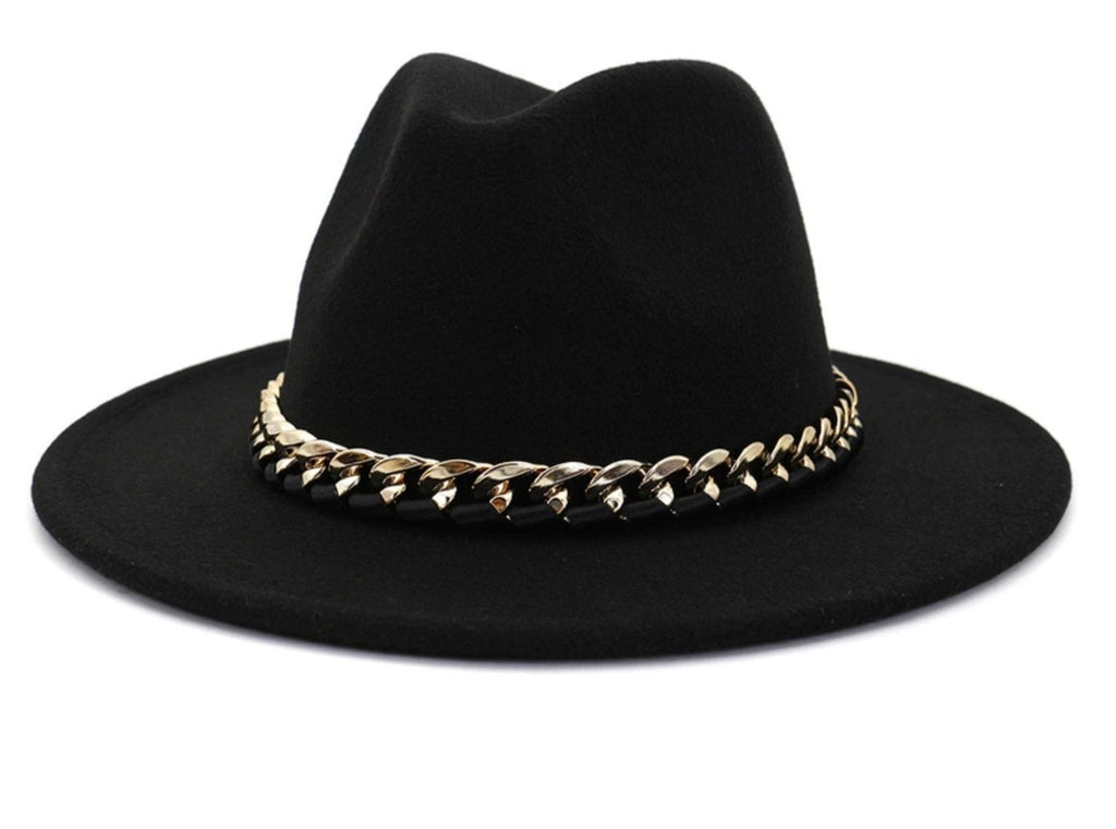 womens fedoras with chain