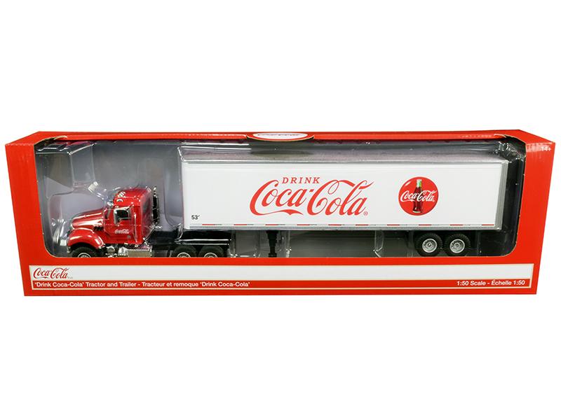 truck tractor with 53 trailer drink coca cola red and white 150 diecast model by motorcity classics