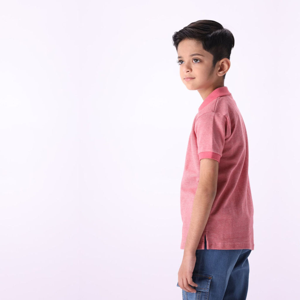 Summer Season 100% Combed Cotton Pique 220 gsm Custom Embroidered Logo Short Sleeves Rose Pink Kids Polo Shirt