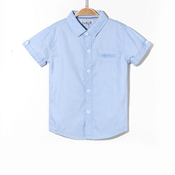 Wholesale Summer Casual Baby Boy Shirts Cotton Plaid Kids Woven Poplin Chambray Button-Down Shirts