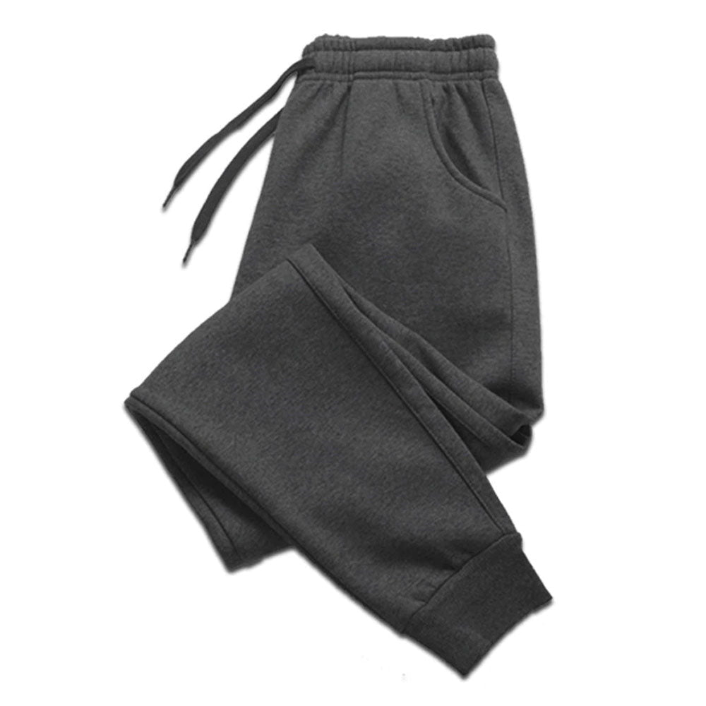 Men's Casual Pants With Pockets Autumn Winter Fleece Trousers Drawstring Everyday Polyester Cotton Pants Gym Jogger Sweatpants