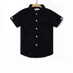 Wholesale Summer Casual Baby Boy Shirts Cotton Plaid Kids Woven Poplin Chambray Button-Down Shirts