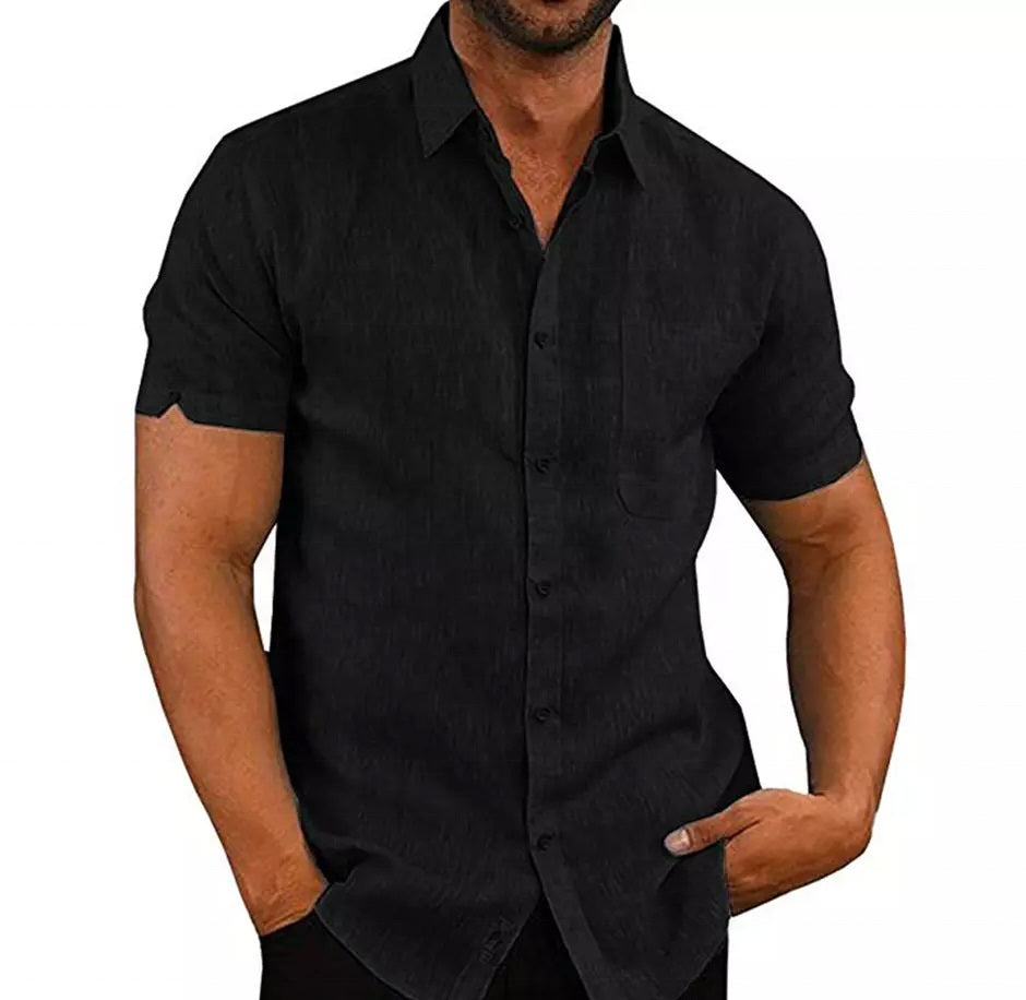 Breathable Men short Sleeve Floral Casual Summer Autumn Loose plain washed  Shirts 2022 casual shirts men / dress shirts