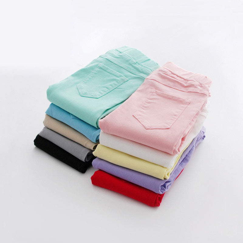 Wholesale Spring Autumn Winter Girl long Pants Kids Children Candy Color Clothing Knitted girls Leggings