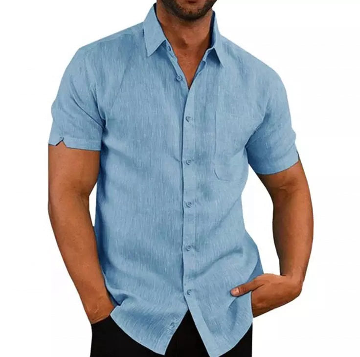 Breathable Men short Sleeve Floral Casual Summer Autumn Loose plain washed  Shirts 2022 casual shirts men / dress shirts