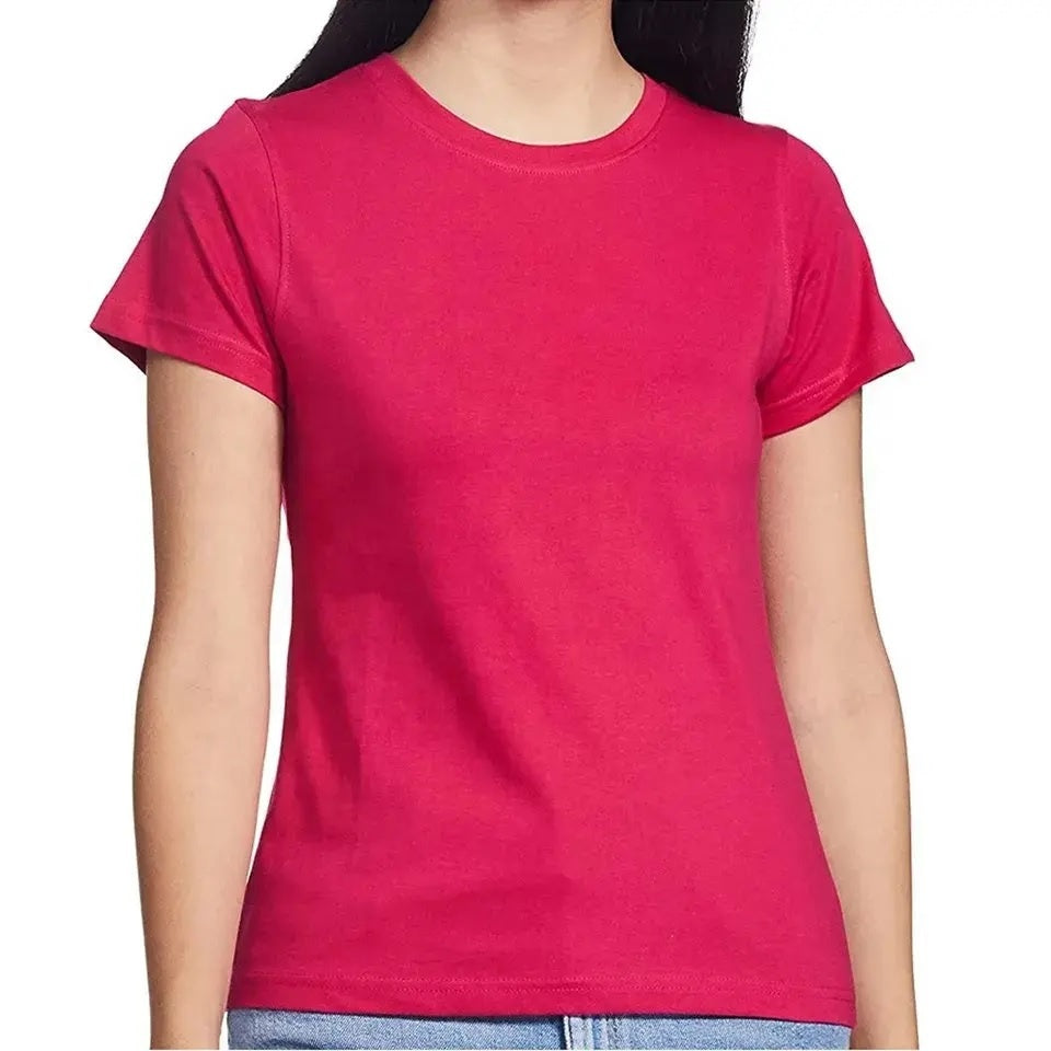Custom Women's Tee shirts Fit Crew Neck 100%Cotton Tee shirt Women Blank Nude Pearly Pink Women's Shirt.