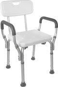 Assembly Spa Bathtub Shower Lift Chair, Portable Bath Seat, Adjustable Shower Bench, White Bathtub Lift Chair with Arms