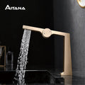 Bathroom faucet knob switch creative water outlet design single handle single hole cold and hot double control basin faucet
