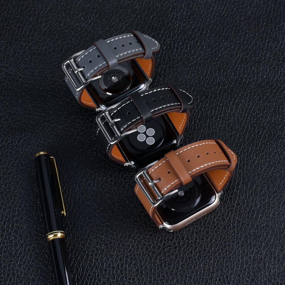 high quality leather loop band for iwatch 40mm 44mm sports strap tour band for apple watch 42mm 38mm series 2 3 4 5 6 se 1
