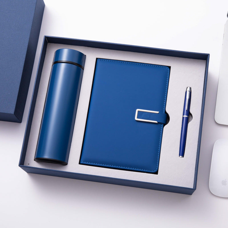 Marketing Gifts Products Blue Thermal Cup Diary Notebook Pen Commercial Office Gift Set For Promotion