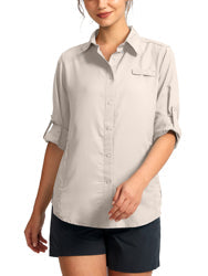 Custom Women Blank Spf 50 Uv Protection Royal Blue Fishing Shirts Australia Button Down Up Long Sleeve Polyester Fishing Shirts