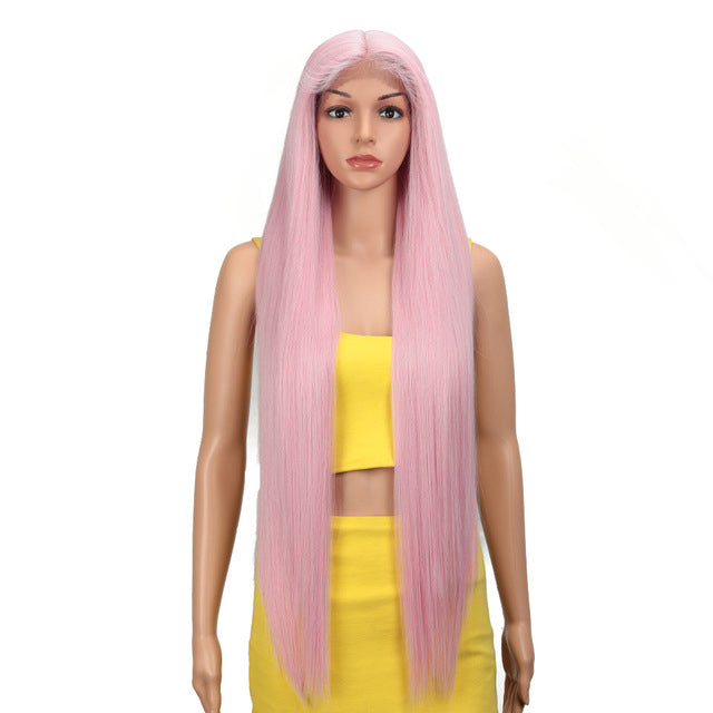 natural hair wigs for black women straight synthetic lace front hair 38 inch ombre lace front wig cosplay blonde lace front wig