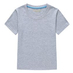 Wholesale Short Sleeve Solid Color Blank Shirts Child Kid Boys Girls Top Logo Custom Kids Cotton T Shirt