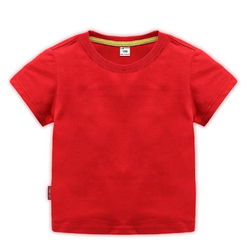 JL0517A Wholesale High Quality Boys T-Shirts 100%Cotton Plain T Shirt Kids Custom LOGO White  T Shirts For Children