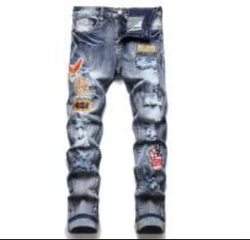 Best Quality Fashion Denim Garment Vintage Painted Jeans Custom Slim Denim Jeans Mens