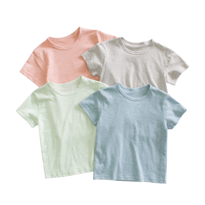 OEM/ODM Kids T shirts Multiple Colour Plain O-Neck Children's Unisex Girl's and Boy's T-shirts