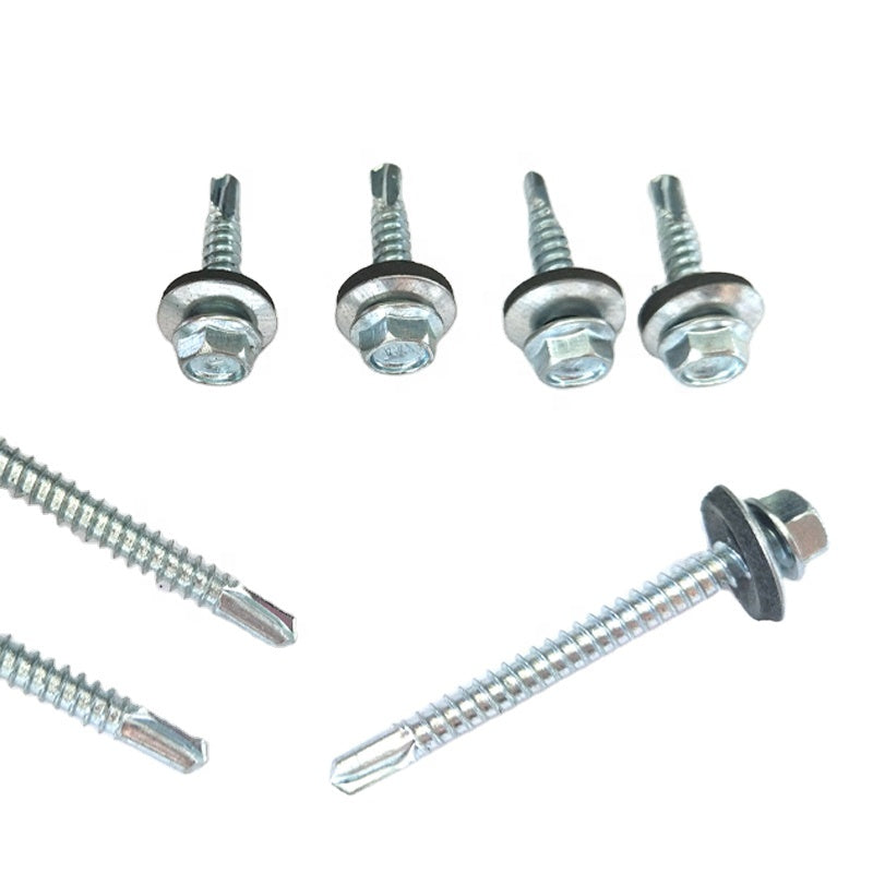 White Zinc self drilling screw with EPDM Bonded Washer