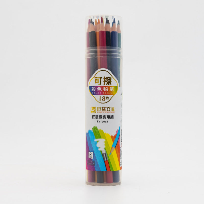 Custom Drawing Plastic Color Pencil Set School Student Professional Stationery Erasable Colored Pencils