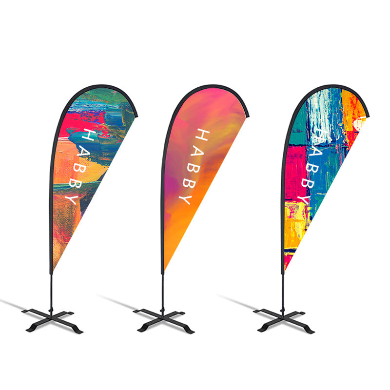 custom marketing double sided one sided printing advertising promotion beach feather flag