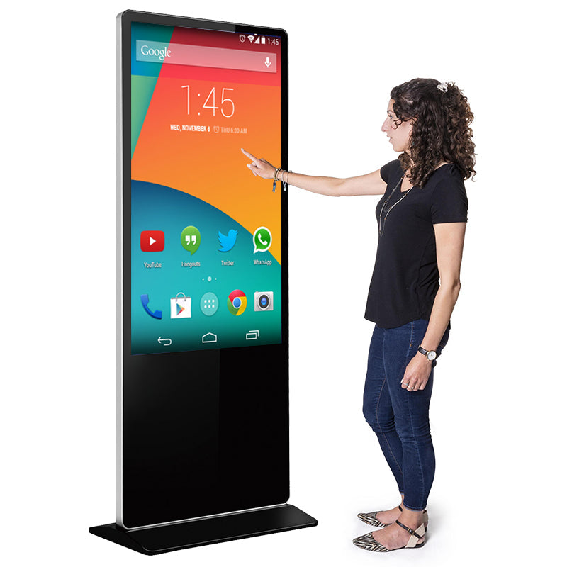 KINGONE Floor Standing Vertical Interactive Digital Signage Totem LCD TV Touch Screens Kiosk Advertising Display for advertising