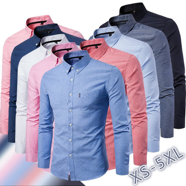 Custom Wholesale Different Colors Polyester or 100% Cotton Mens Formal Long Sleeve Pain Solid Casual Business Dress Shirts