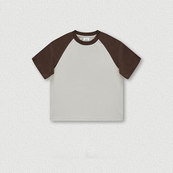 ET-081 Custom Baby Clothes Unisex Toddler Clothing Kids Bamboo Shirt Solid Oversized Tshirt Baby Boys and Girls' t shirt