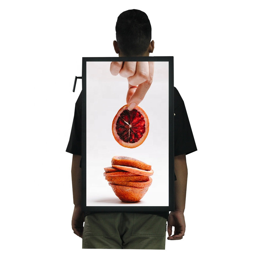 21.5 27 Inch Android Wifi Advertising Players Portable Human Walking Digital Billboard Indoor Outdoor LCD Billboard Backpack