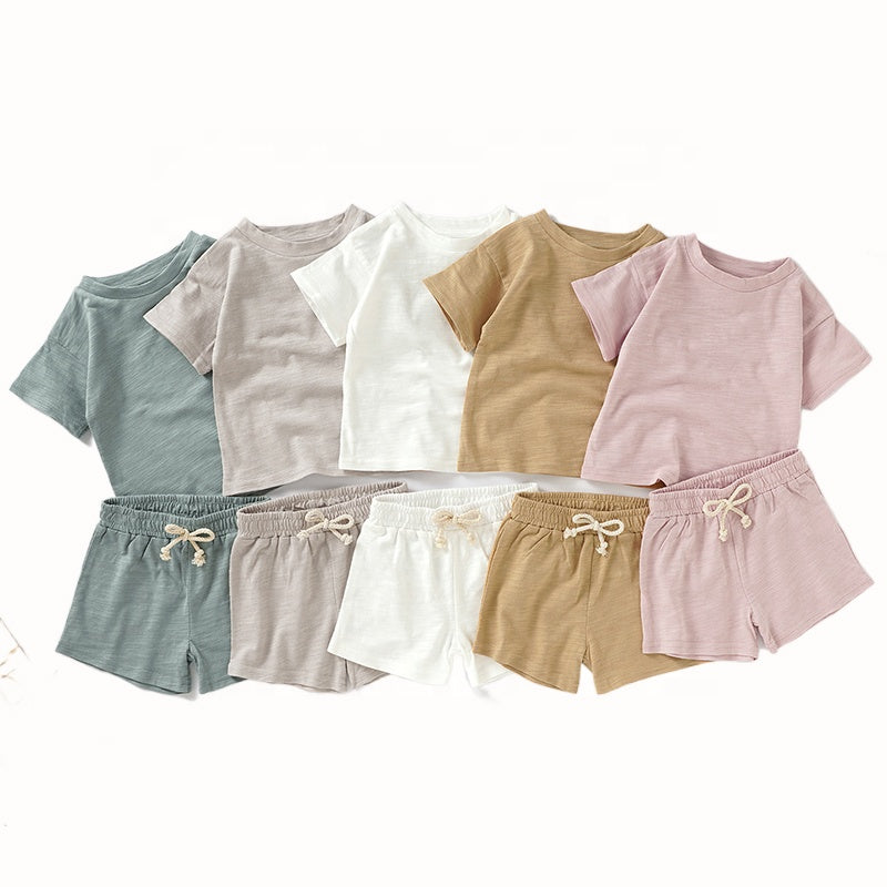 Wholesale 100% Organic Cotton Baby Clothing Set, Summer Baby Set, Baby Summer Clothes