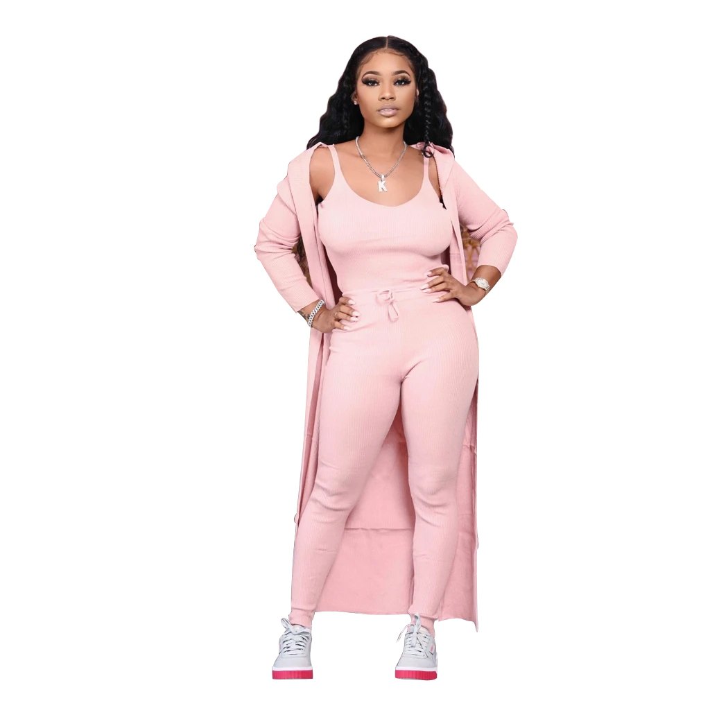 custom logo drop ship 2020 solid women fall clothing 2020 long sleeve long pants women three piece pant set a5198