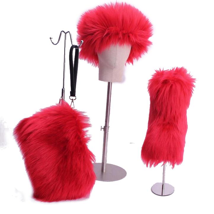 wholesale fashion fox faux headband kids furry purses sets ladies snow woman women fall winter fur shoes womens boots