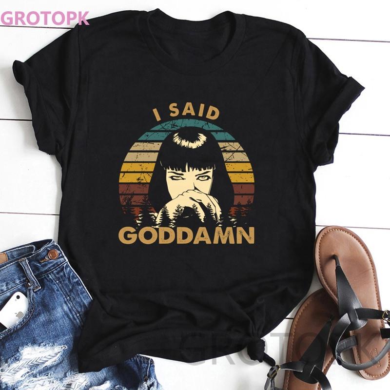 quentin tarantino white t shirt women cotton mia pulp fiction design short sleeve casual fashion shirts women t shirt