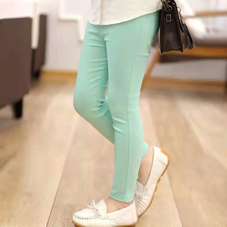 Wholesale Hot Sale Fashion Side Pants Cute Accessory Soft Comfortable Cotton Knits Girls Kids Leggings