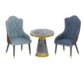 Italian Style Modern Luxury Home Furniture , High-back Advanced Blue Leather Texture Negotiation Restaurant Living Room Chair