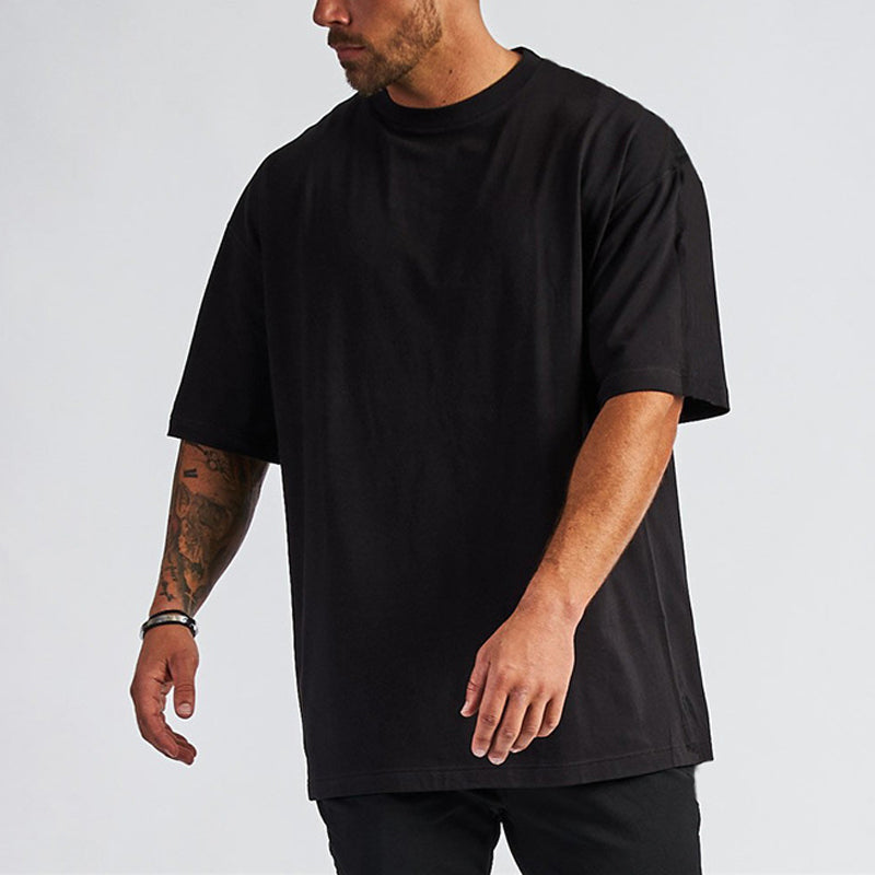 mens blank cotton tshirt loose drop shoulder design logo oversized custom t shirts
