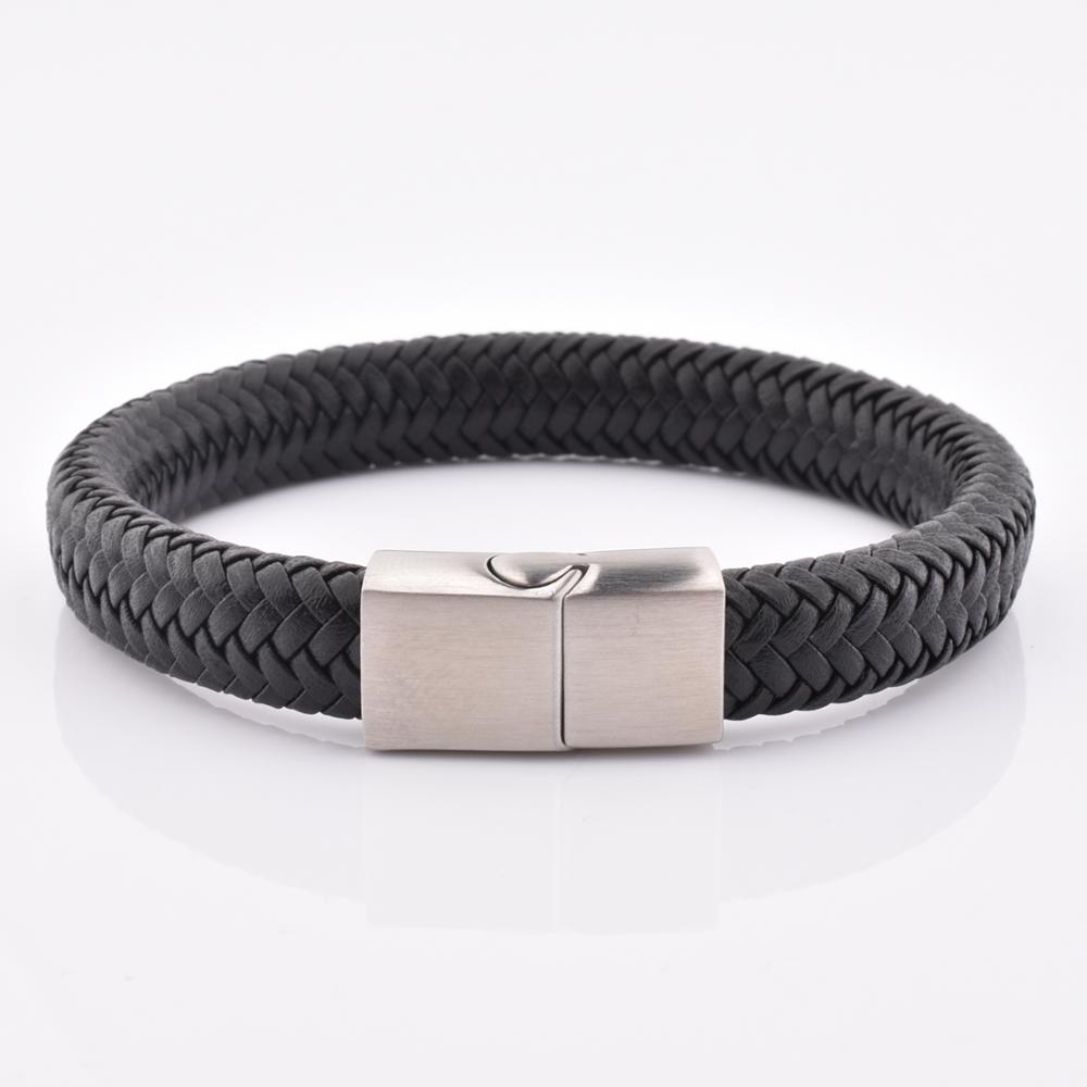 wholesale luxury mens magnetic clasp men jewelry bracelet real leather bracelet 1