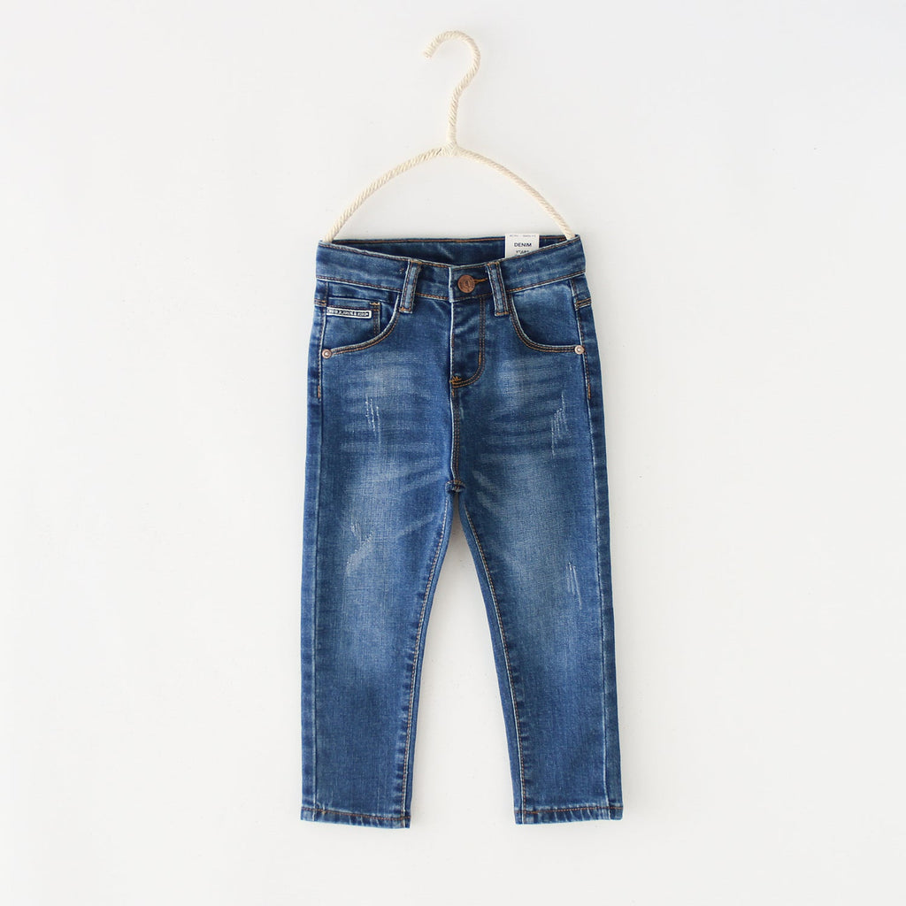 2 -10 T wholesale Casual Retro Children Baby Overalls Wear Kids Boys Blue Jeans Denim Pants