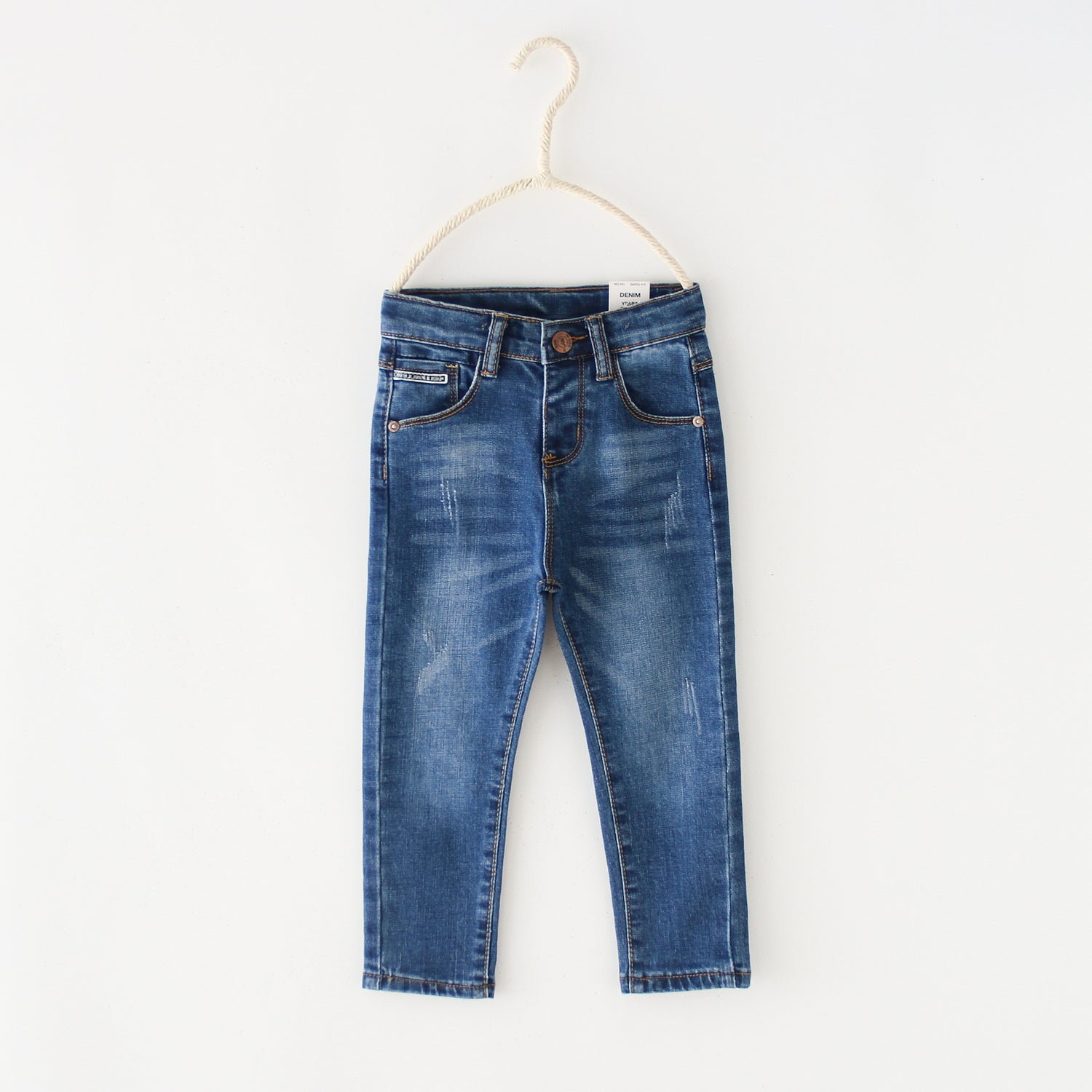 2 -10 T wholesale Casual Retro Children Baby Overalls Wear Kids Boys Blue Jeans Denim Pants