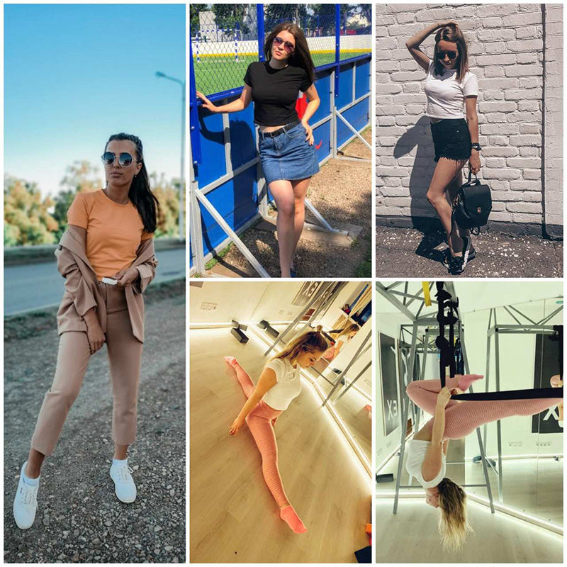 Fashion Wholesale Spring Oversize Blank Yoga Top Women Tees Cropped Plain T Shirt For Ladies