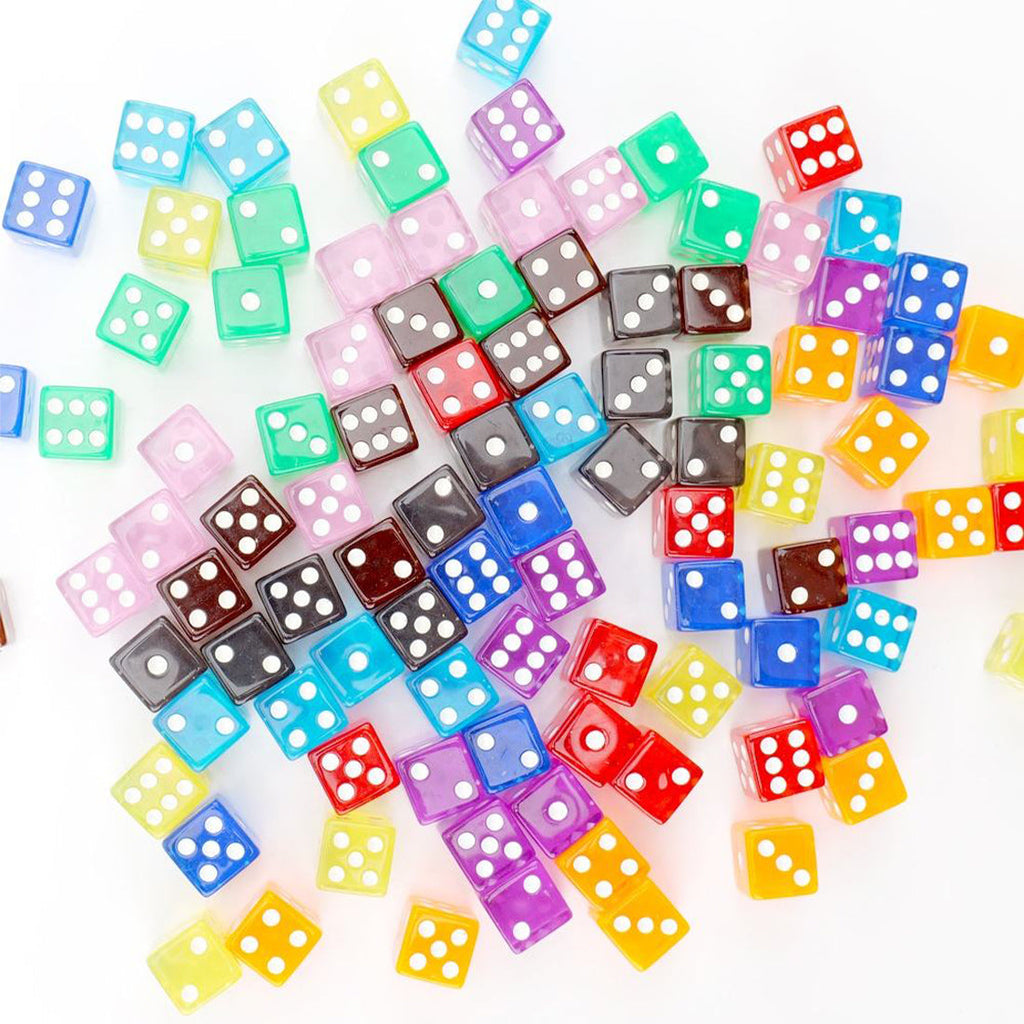16mm Resin Dice Transparent Color Dice Set D6 Customized Acrylic Plastic Dice Game