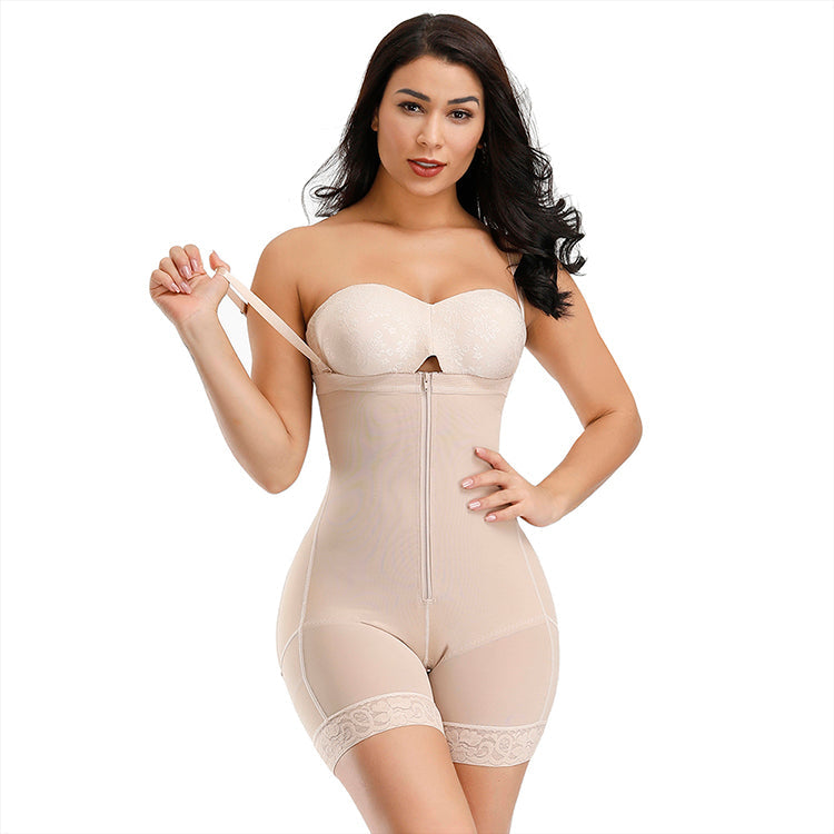 women shapewear slimming bodysuit underbust bodyshaper thigh zipper full body shaper with butt lift full body waist trainer