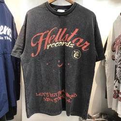 Hot Hellstar men T shirt abstract body print oversized retro washed mens T shirt hip hop cotton men's T-shirts