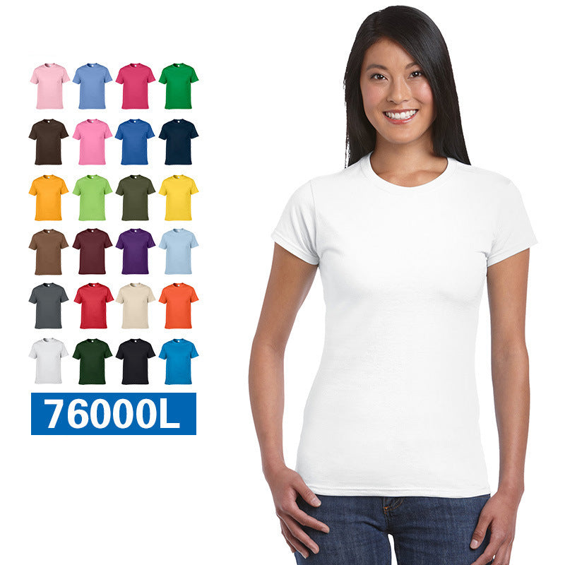 76000L women's t-shirts 180g  Round Neck Short Sleeve custom logo t shirt
