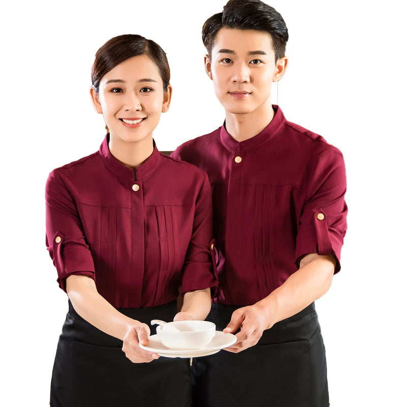 bar hotel Restaurant cafe shop Uniform unisex Custom design restaurant waiter and waitress uniform