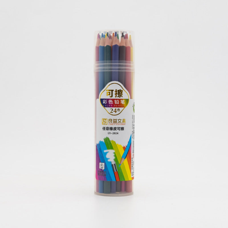 Custom Drawing Plastic Color Pencil Set School Student Professional Stationery Erasable Colored Pencils