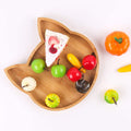 Bamboo Cat Shaped Eco-friendly Bamboo Wooden Tray Food Tea Coffee Serving Plate Fruit Bread Tray Dishes Snack Plate for Home
