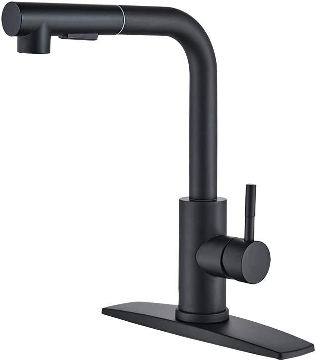 New Luxury Matt Black 304 Stainless Steel Sink Tap Mixers Black Kitchen Faucets