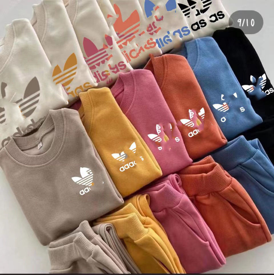 Spring Autumn Brand New Children Sports Suit Boys and Girls Large Size Loose Sweatshirts Tops Pants 3pcs Set Kids Casual Outwear