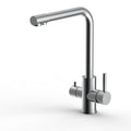 NS9006 SUS304 High Quality Stainless Steel Dual Handle 3 Ways Health Purified Brushed Kitchen Drink Water Faucet