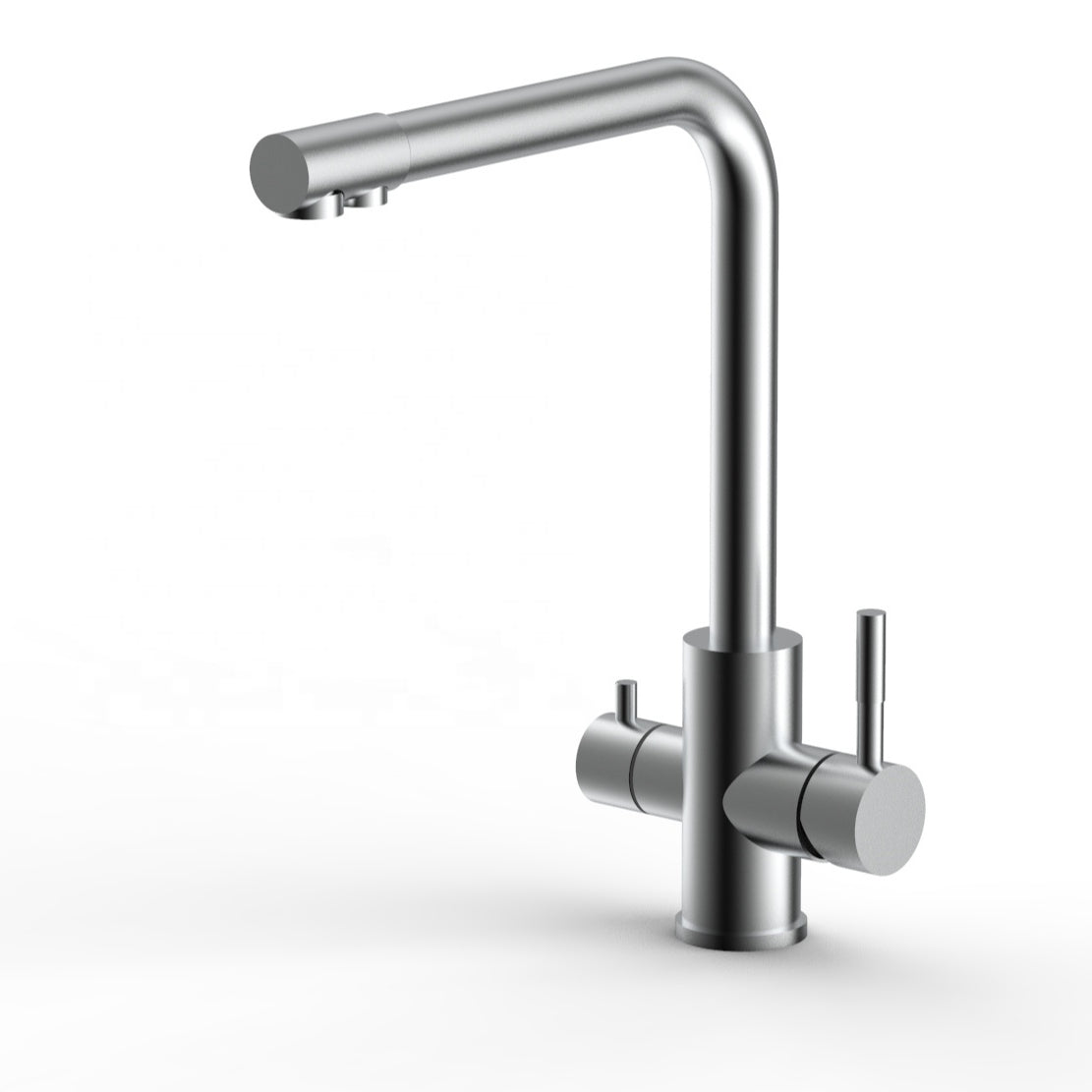 NS9006 SUS304 High Quality Stainless Steel Dual Handle 3 Ways Health Purified Brushed Kitchen Drink Water Faucet